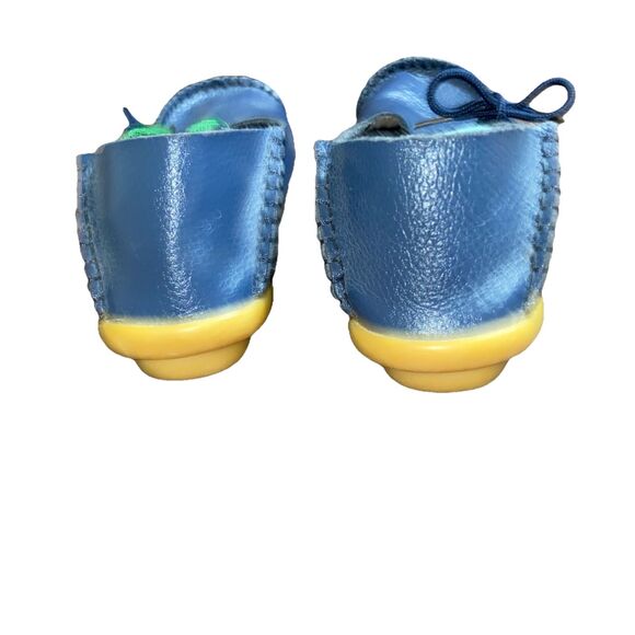 Socofy Womens Leather Slip On Blue Walking Shoes Moccasins Flats SZ 37 235 - Picture 3 of 7